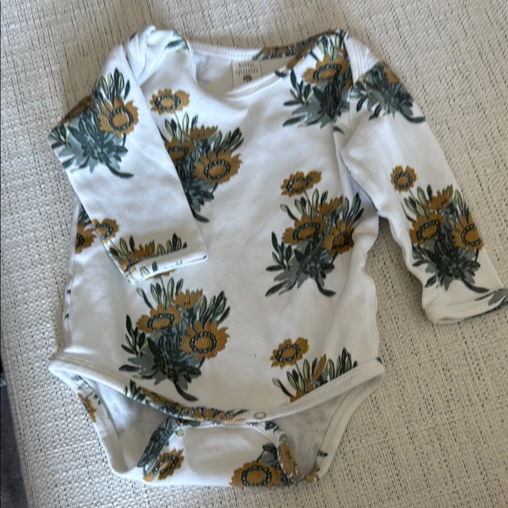 Kate Quinn White and Green Floral Bodysuit